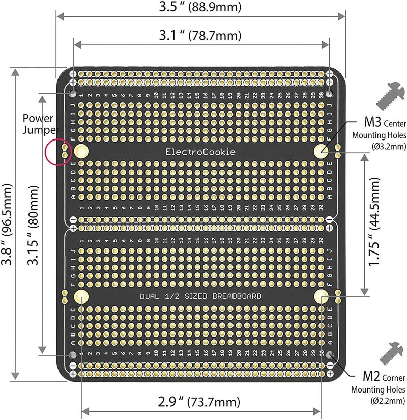 ElectroCookie Large PCB Prototype Board Kit Solderable Breadboards for Electronics Projects Compatible for DIY Arduino Soldering Projects, Gold-Plated (6 Multi-Pack, Black) - Image 4